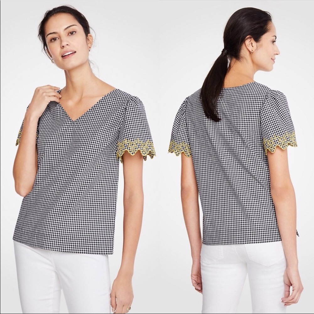Ann Taylor gingham top size L